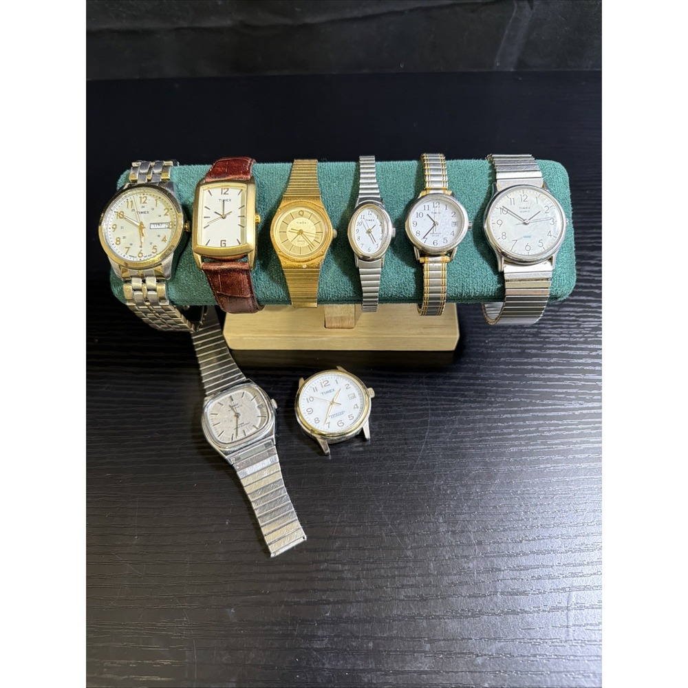 Vintage Timex Watch Lot of 8 Automatic Indiglo Mens Womens Parts Repair